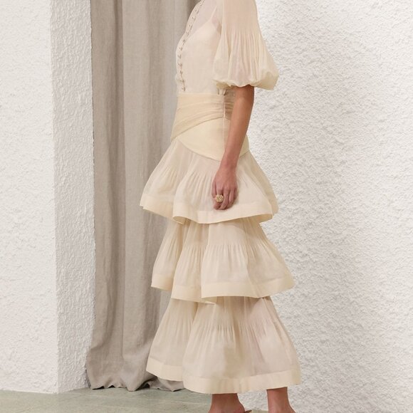 Zimmermann  PLEATED TIERED SKIRT AND TOP SET - Picture 1 of 1